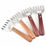 เครื่องมือแยกเนื้อรูปกรงเล็บหมี 2 ชิ้น สำหรับบาร์บีคิว สีพื้นฐาน สีแดง