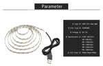 ไฟแถบ LED SMD 2835 อีพ็อกซี่ USB สำหรับตกแต่งโต๊ะคริสต์มาสและไฟพื้นหลังทีวี, 1m, 5m