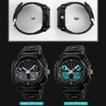 SKMEI 1270 Men Waterproof Dual Display Digital Watch Outdoor Sports Watch, Red, Green, Blue, Gray, Golden