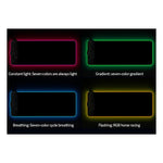แผ่นรองเมาส์ชาร์จไร้สาย 10W RGB01 พร้อมไฟ RGB เรืองแสง, ขนาด: 800 x 300 x 4mm