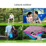 1-2 Person Outdoor Mosquito Net Parachute Hammock Camping Hanging Sleeping Bed Swing Portable  Double  Chair, 260 x 140cm, 260x140cm Blue Grey, 260x140cm Pink, 260x140cm Pink Blue, 260x140cm Green, 260x140cm Yelliw Green, 260x140cm Dark Blue