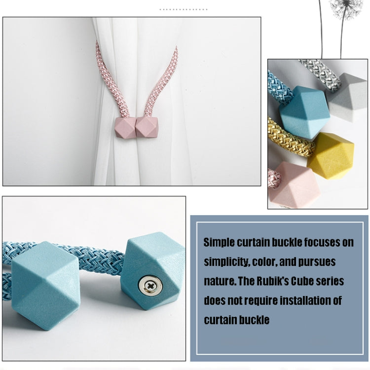 CK-17 4 PCS Magic Cube Simple Curtain Magnetic Buckle Free Installation Curtain Strap, Pink, Dark Blue, Purple, Beige, Golden, Brown, Silver Grey, Light Gold, Light Blue