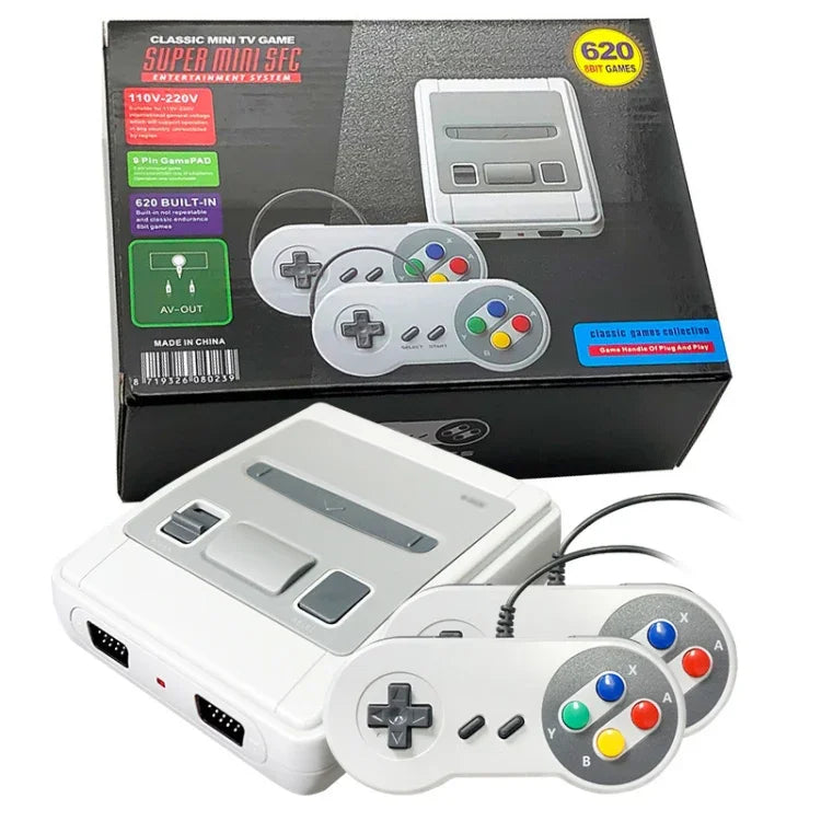 เครื่องเล่นเกมทีวี 8 บิตขนาดเล็ก SFC620 มีเกมในตัว 620 เกม รองรับเอาต์พุต AV ปลั๊ก US