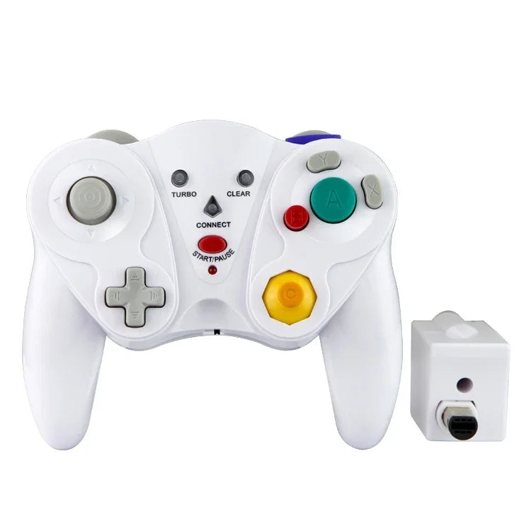 จอยเกมไร้สาย 2.4GHz HY-5201 สำหรับ Nintendo NGC สีขาว, สีม่วง, สีดำ, สีส้ม, สีเงิน