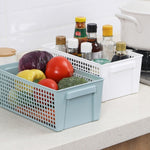 Desktop Snacks & Sundries Storage Basket Rectangular Plastic Storage Basket, Small （White）, Small （Light Green）, Large (White), Large（Llight Green）