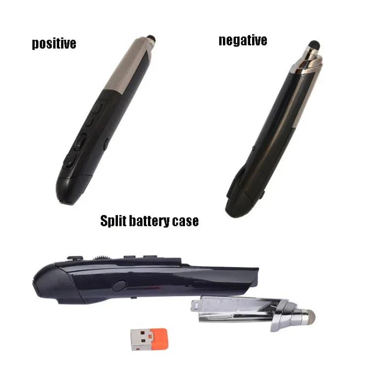 PR-08 ปากกาไวท์บอร์ดอิเล็กทรอนิกส์ไร้สาย 2.4G 6 ปุ่ม 1600DPI ปากกาหมุนเปลี่ยนหน้า PPT สีขาว แดง น้ำเงิน ดำ เงินเทา