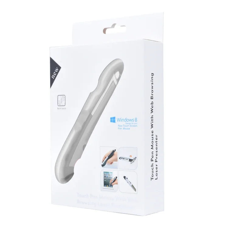 PR-08 ปากกาไวท์บอร์ดอิเล็กทรอนิกส์ไร้สาย 2.4G 6 ปุ่ม 1600DPI ปากกาหมุนเปลี่ยนหน้า PPT สีขาว แดง น้ำเงิน ดำ เงินเทา
