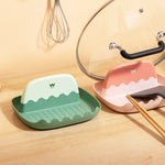 Pot Lid Rack Kitchen Countertop Finishing Storage Bracket Spatula Soup Spoon Chopsticks Rack, 4 PCS Green