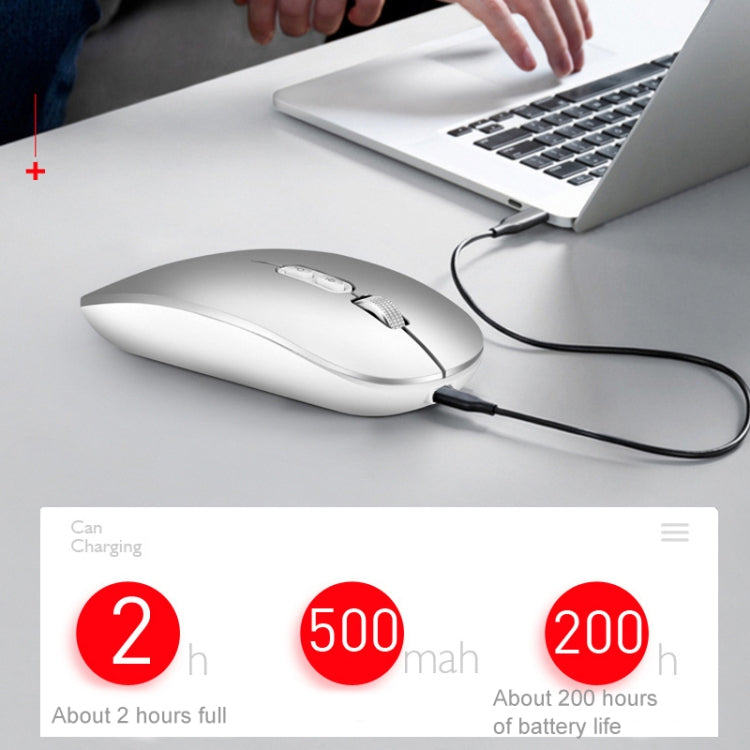 เมาส์ไร้สาย M103 1600DPI 5 ปุ่ม 2.4G ชาร์จได้ Ai อัจฉริยะเสียง รองรับ 28 ภาษา สีขาว ดำ เงิน ทองกุหลาบ เทา