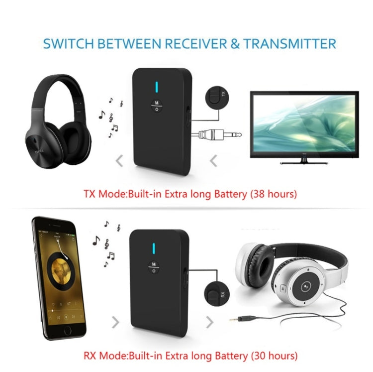 BT-6 ตัวรับและตัวส่งสัญญาณ Bluetooth 5.0 2 in 1 อะแดปเตอร์เสียง, BT-6