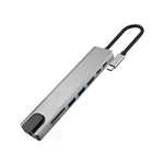 สถานีเชื่อมต่อ HUB WC7367 8-in-1 87W Type-C เป็น PD+USB3.0/USB2.0+SD+TF+HDMI+RJ45+Type-C, WC7367