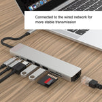 สถานีเชื่อมต่อ HUB WC7367 8-in-1 87W Type-C เป็น PD+USB3.0/USB2.0+SD+TF+HDMI+RJ45+Type-C, WC7367