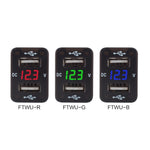Car Charger Original Hole Non-Destructive Modification Of Dual Usb Car Charger With Line Suitable For Toyota, FTWU Red Light, FTWU Green Light, FTWU Blue Light, FTWUX Red Light, FTWUX Green Light, FTWUX Blue Light