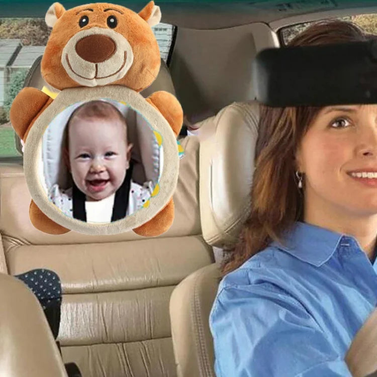 ของเล่นตุ๊กตาห้อยกระจกมองหลังรถยนต์สำหรับที่นั่งเด็ก, กระจกปลาขนาด 35 x 23.5 ซม., กระจกหมีสีน้ำตาลขนาด 35 x 23.5 ซม., กระจกเพนกวินขนาด 35 x 23.5 ซม.