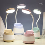 โคมไฟตั้งโต๊ะ LED ป้องกันสายตาชาร์จ USB พร้อมที่ใส่ปากกาและที่วางโทรศัพท์ รุ่น CS276-1 ชมพู, CS276-1 น้ำเงิน, CS276-1 เขียว, CS276-1 เหลือง, CS276-1 ดำ, CS276-3 ชมพู, CS276-3 น้ำเงิน, CS276-3 เขียว, CS276-3 เหลือง, CS276-3 ดำ, CS276-4 ชมพู