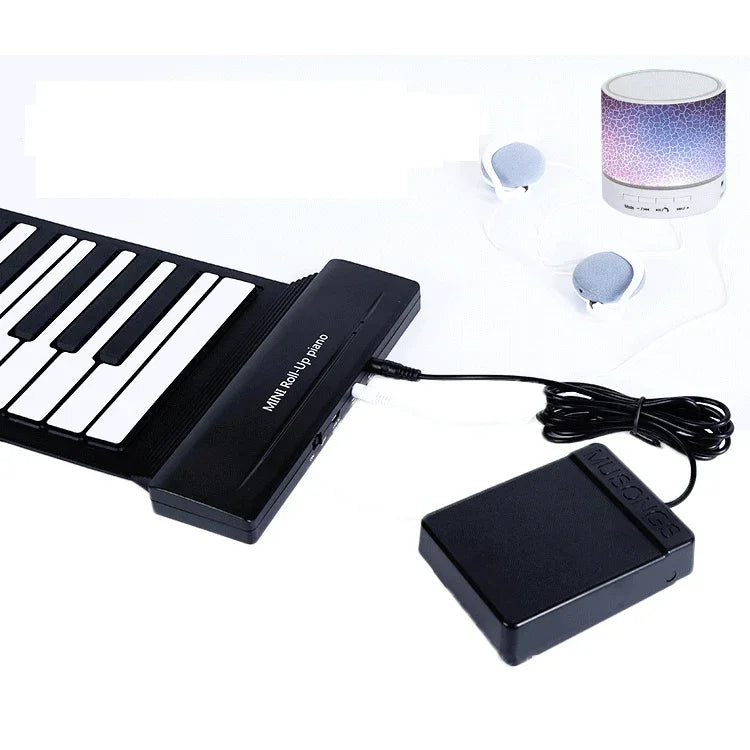 เปียโนพับได้ 88 คีย์ MIDI88 มืออาชีพ คีย์บอร์ดซอฟต์ MIDI จำลองสำหรับฝึกซ้อม พกพาสะดวก, 88 คีย์