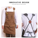 ผ้ากันเปื้อนผ้าใบ ช่างตัดผม คาเฟ่ย่าง ทำสวน งานไม้ เสื้อผ้าทำงานสำหรับผู้ชายและผู้หญิง รุ่นผู้ใหญ่ สำหรับเด็ก 47 ซม. สำหรับเด็ก 57 ซม.