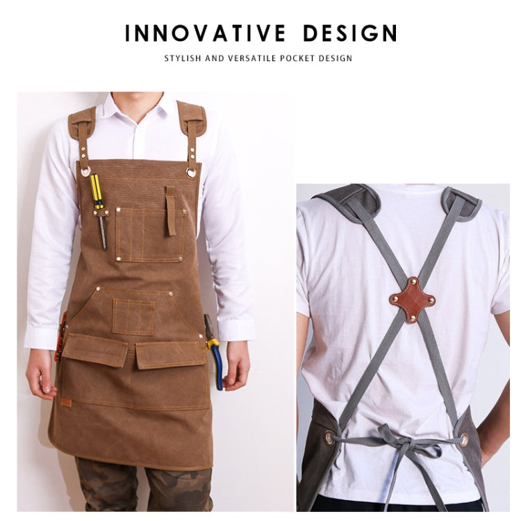 ผ้ากันเปื้อนผ้าใบ ช่างตัดผม คาเฟ่ย่าง ทำสวน งานไม้ เสื้อผ้าทำงานสำหรับผู้ชายและผู้หญิง รุ่นผู้ใหญ่ สำหรับเด็ก 47 ซม. สำหรับเด็ก 57 ซม.