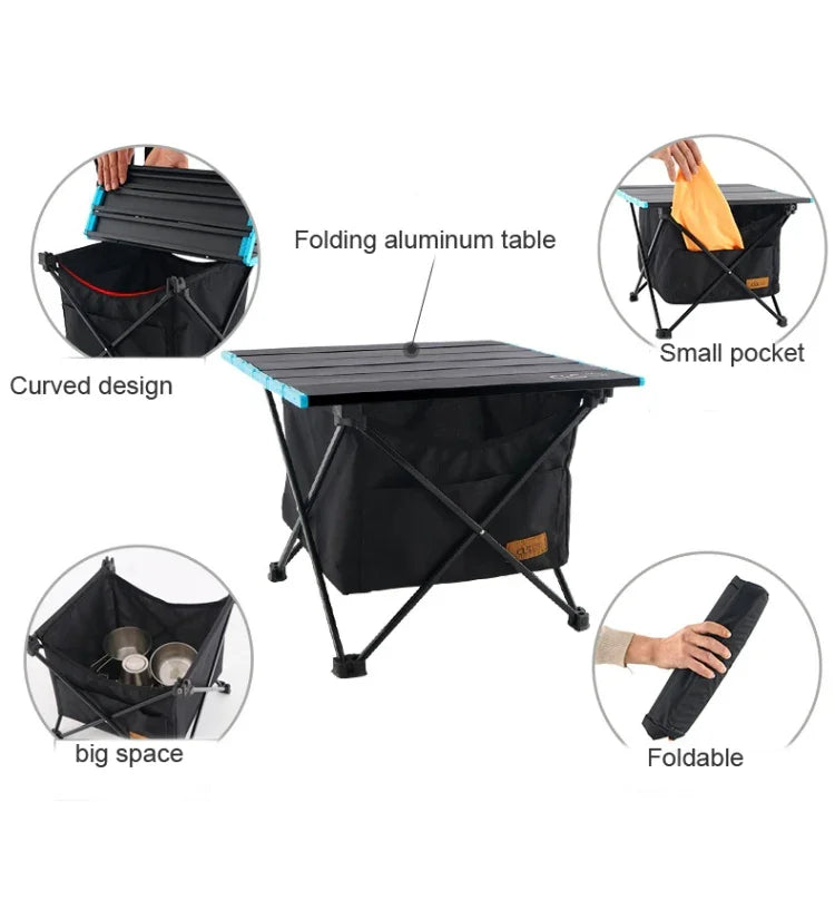 CLS Outdoor Folding Picnic Table Storage Hanging Bag Portable Invisible Pocket Storage Hanging Pocket,Style:, Small Pocket, Large Pocket, Table Small + Small Pocket, Table Medium + Large Pocket