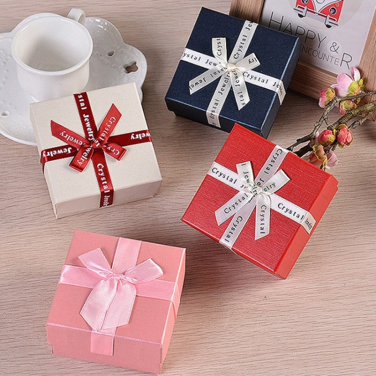 กล่องของขวัญเครื่องประดับโบว์ 10 ชิ้น กล่องกระดาษบรรจุเครื่องประดับสี่เหลี่ยม ขนาด 8x8x4.5 ซม., 9x9x4 ซม., 6.2x6.2 ซม., 8x8x3.5 ซม.