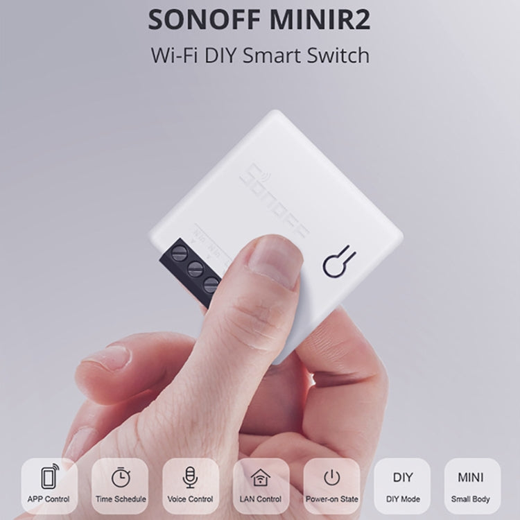 สวิตช์สมาร์ท Sonoff MINIR2 ควบคุมคู่ WIFI DIY ชิ้นส่วนดัดแปลงขนาดเล็ก