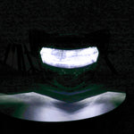 Motorcycle LDE Retro Headlights LED Far Near Beam Lights For Yamaha LC135 V2-V6, Transparent Glass, Smoked Glass