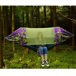Outdoor Camping Mosquito-Proof Shade Hammock Parachute Cloth Printed Mosquito Net Hammock, Size: 270x140cm, 270x140cm Maple
