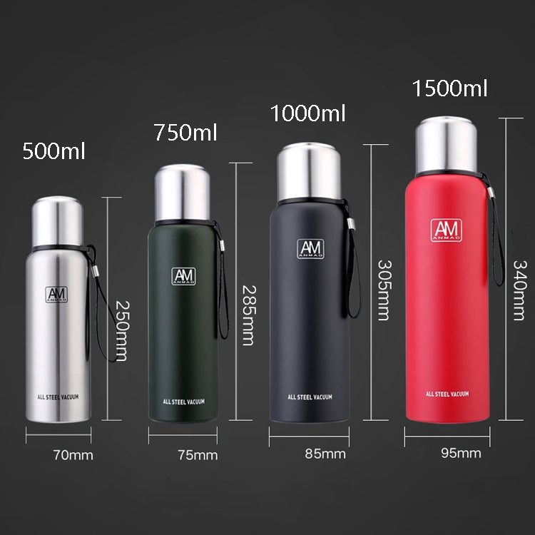 แก้วเก็บความร้อนสแตนเลส 304 ความจุใหญ่ แก้วน้ำกีฬา หม้อเดินทางกลางแจ้ง 500ml, 750ml, 1000ml, 1500ml