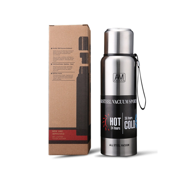 แก้วเก็บความร้อนสแตนเลส 304 ความจุใหญ่ แก้วน้ำกีฬา หม้อเดินทางกลางแจ้ง 500ml, 750ml, 1000ml, 1500ml