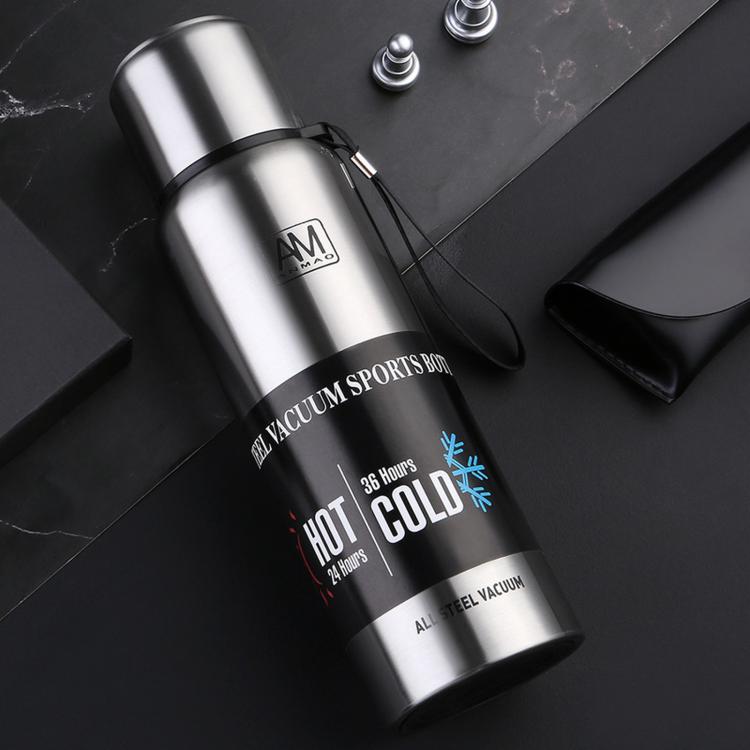 แก้วเก็บความร้อนสแตนเลส 304 ความจุใหญ่ แก้วน้ำกีฬา หม้อเดินทางกลางแจ้ง 500ml, 750ml, 1000ml, 1500ml