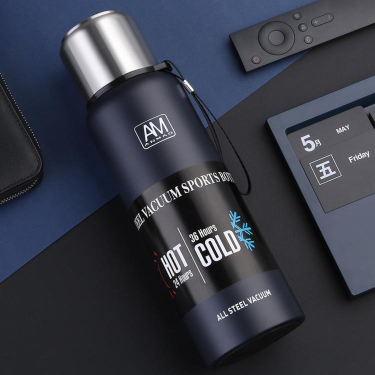แก้วเก็บความร้อนสแตนเลส 304 ความจุใหญ่ แก้วน้ำกีฬา หม้อเดินทางกลางแจ้ง 500ml, 750ml, 1000ml, 1500ml