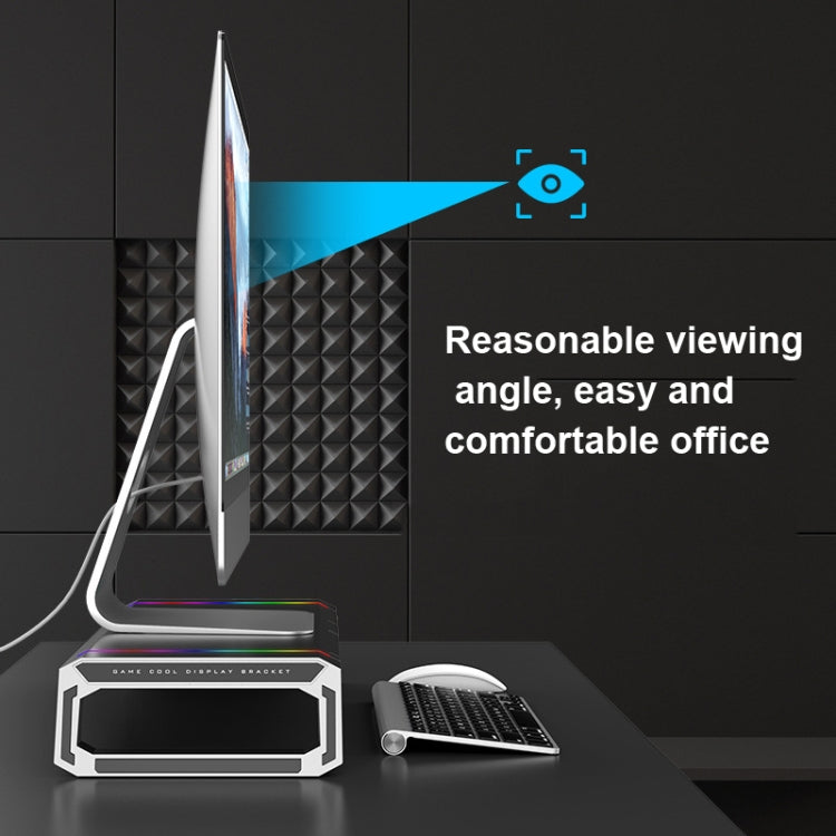 ICE COOREL T1 Monitor Increased Rack Foldable Laptop Stand With RGB Lighting & 4xUSB Expansion Interface