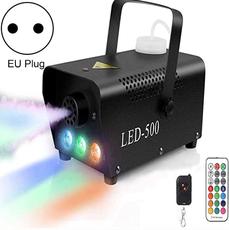 เครื่องสร้างหมอก LED สีเต็ม ZQ-B317 500W พร้อมรีโมท ควันสีสำหรับเวที บาร์ไฟ ปลั๊ก EU