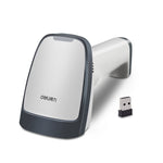 เครื่องสแกนเนอร์แบบมีสายและไร้สาย Deli สำหรับร้านขายยา ซูเปอร์มาร์เก็ต ร้านอาหาร โลจิสติกส์ เครื่องคิดเงิน รุ่น 14882W (สีดำ), 14882W (สีขาว)
