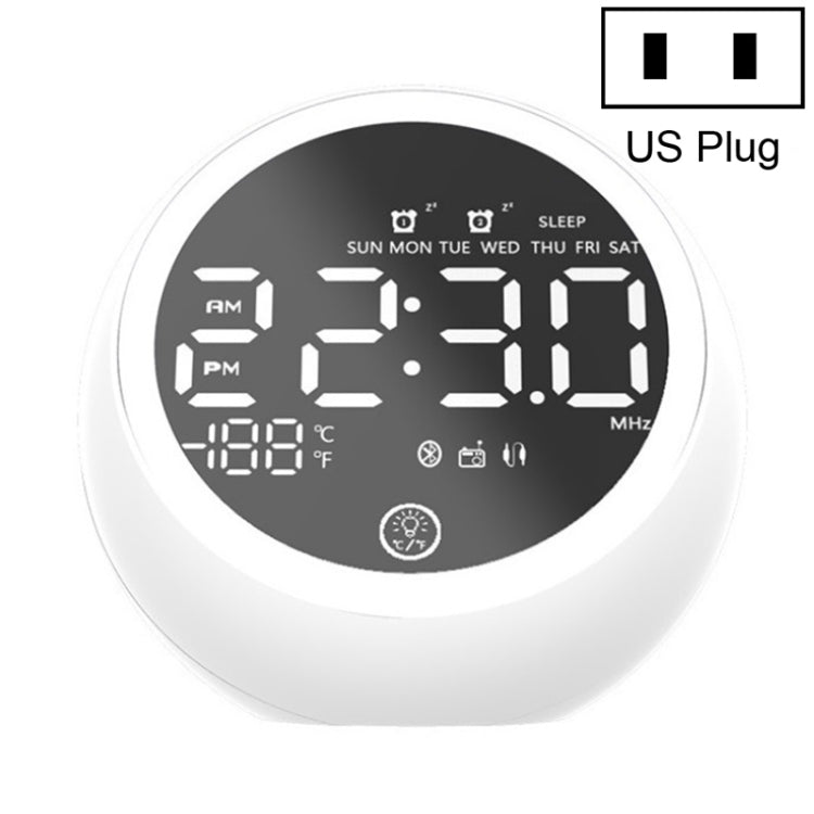 ลำโพงบลูทูธมัลติฟังก์ชัน X10 พร้อมไฟ LED กลางคืน นาฬิกาปลุก รองรับการ์ด TF, AUX และวิทยุ FM, ปลั๊กสหรัฐ, ปลั๊กยุโรป, ปลั๊กสหราชอาณาจักร