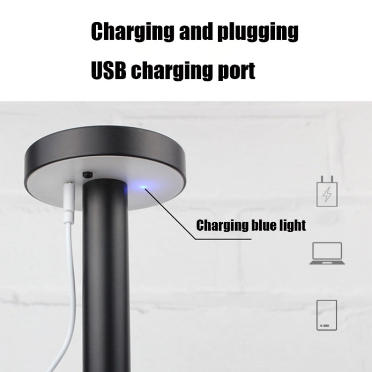 โคมไฟตั้งโต๊ะ LED กันน้ำ USB ปกป้องสายตานักเรียน BC965 สำหรับข้างเตียง โต๊ะบาร์ สีดำ ขาว ลายหินอ่อนหมึก