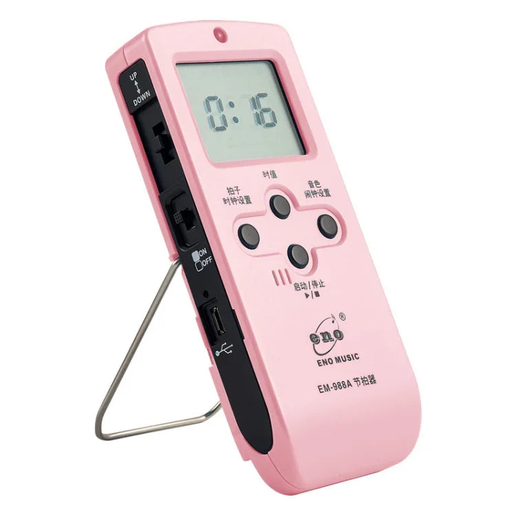 เมโทรนอมอิเล็กทรอนิกส์แบบชาร์จไฟได้ ENO EM-988A สำหรับเปียโน/กีตาร์/กลอง/กู่เจิง/ไวโอลิน, EM-988A (สีชมพู)