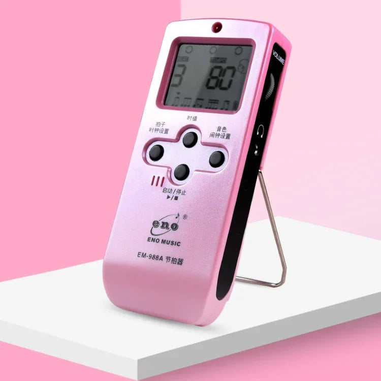เมโทรนอมอิเล็กทรอนิกส์แบบชาร์จไฟได้ ENO EM-988A สำหรับเปียโน/กีตาร์/กลอง/กู่เจิง/ไวโอลิน, EM-988A (สีชมพู)