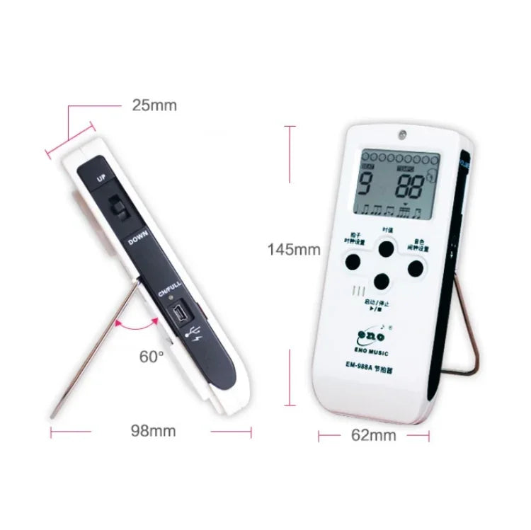 เมโทรนอมอิเล็กทรอนิกส์แบบชาร์จไฟได้ ENO EM-988A สำหรับเปียโน/กีตาร์/กลอง/กู่เจิง/ไวโอลิน, EM-988A (สีชมพู)