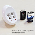 แบตเตอรี่ลิเธียมไอออนชาร์จได้ 9V รุ่น 6F22 พร้อมที่ชาร์จ ปลั๊ก US ปลั๊ก EU