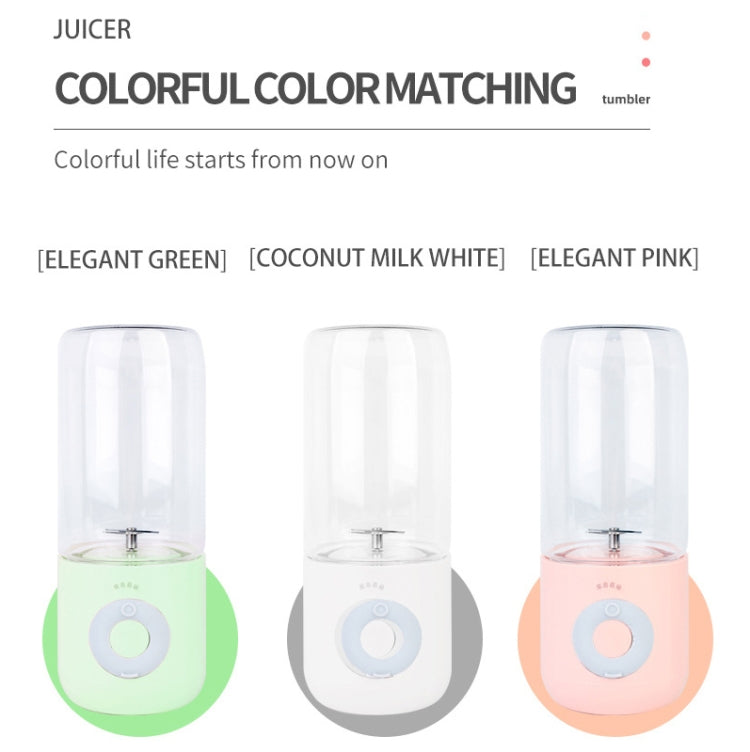 เครื่องคั้นน้ำผลไม้แบบพกพา USB มินิ เครื่องคั้นน้ำไฟฟ้าชาร์จได้อเนกประสงค์สำหรับใช้ในบ้าน สีขาว เขียว ชมพู