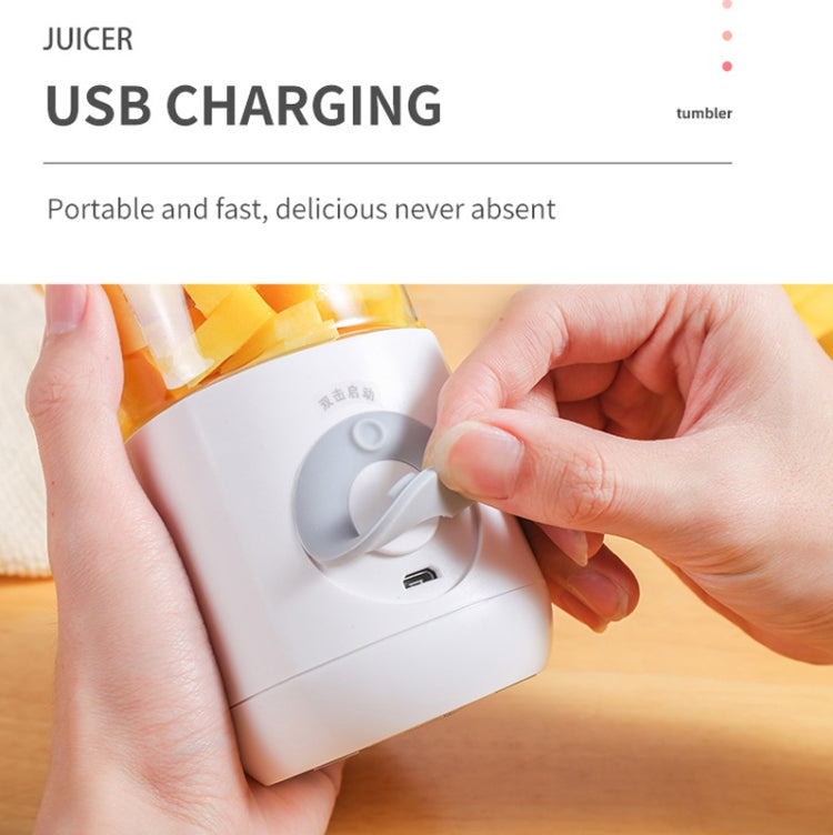 เครื่องคั้นน้ำผลไม้แบบพกพา USB มินิ เครื่องคั้นน้ำไฟฟ้าชาร์จได้อเนกประสงค์สำหรับใช้ในบ้าน สีขาว เขียว ชมพู