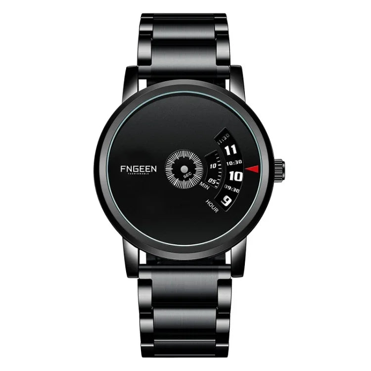 FNGEEN นาฬิกาควอตซ์ไม่มีเข็มสำหรับผู้ชายรุ่น S230 หน้าปัดดำเหล็กดำ, หน้าปัดดำเหล็กขาว, หน้าปัดขาวเหล็กขาว, หน้าปัดดำเหล็กดำตาข่ายดำ, หน้าปัดขาวเหล็กขาวตาข่ายขาว, หน้าปัดดำเหล็กขาวตาข่ายขาว