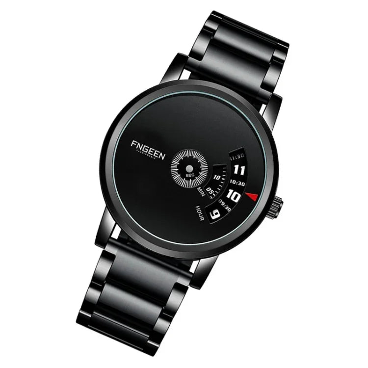 FNGEEN S230 Men Non-Pointer Quartz Watch, Black Steel Black Surface, White Steel Black Surface, White Steel White Surface, Black Mash Black Steel Black, White Mash White Steel White Surface, White Mash White Steel Black Surface