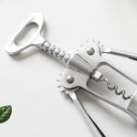 Kitchen Multifunctional Manual Wine Zinc Alloy Bottle Opener, Zinc Alloy Silver