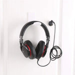 2 PCS Headphone Bracket Sticky Headset Hanger, Black, White