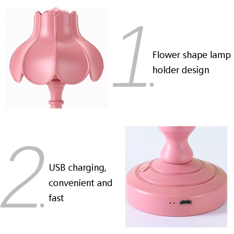 โคมไฟตั้งโต๊ะชาร์จไฟสไตล์วินเทจ สำหรับห้องนอน LED ปกป้องสายตา รุ่น LD05 สีเทาเขียวดอกบัว, LD05 สีแดงกุหลาบ, LD05 เขียวอ่อนดอกบัว, LD05 ขาวดอกบัว, LD05 ชมพูดอกบัว, LD05 ฟ้าอ่อนดอกบัว, LD05 เหลืองดอกบัว, LD05 เทาน้ำเงินดอกบัว