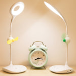 โคมไฟตั้งโต๊ะพัดลม LED WS-8010 พร้อม USB พับได้ สำหรับหัวเตียง รูปหยดน้ำ, แหวน, ที่ใส่ปากกาพัดลมใบพัดสีขาว, ที่ใส่ปากกาพัดลมใบพัดสีเหลือง, ที่ใส่ปากกาพัดลมใบพัดสีน้ำเงิน, ที่ใส่ปากกาพัดลมใบพัดสีเขียว