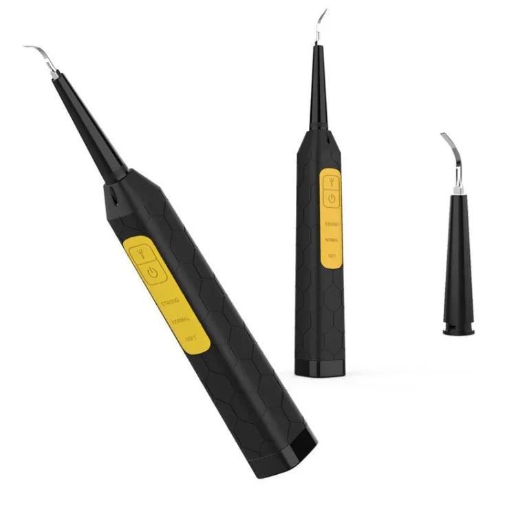 เครื่องมือทำความสะอาดและดูแลฟันไฟฟ้าภายในบ้าน JYQ-023 สำหรับขจัดคราบเหลืองและคราบบุหรี่ สีดำ, สีดำ + หัวทำความสะอาดผิวฟัน
