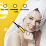 เครื่องมือทำความสะอาดและดูแลฟันไฟฟ้าภายในบ้าน JYQ-023 สำหรับขจัดคราบเหลืองและคราบบุหรี่ สีดำ, สีดำ + หัวทำความสะอาดผิวฟัน